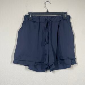 S’edge Womens Medium Small Daisy Drawstring Paperbag Shorts Navy Evening Sky